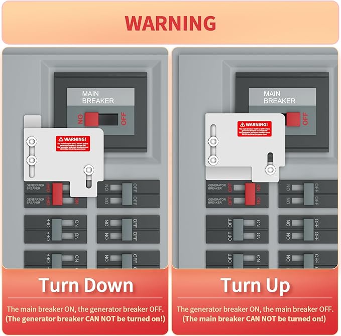 Marsflex Generator Interlock Kit for Cutler Hammer Horizontal Main only CH Series TAN Breaker 150 & 200 Amp Panels, 1 1/2 Inches Spacing Between Main and Generator Breaker, Professional Interlock Kit