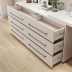 10 Pack 10 Inch(254mm) Hole Center Modern Matte Dark Gunmetal Gray Cabinet Pull Handle Timeless Vanity Drawer Pull Handle Classic Cabinet Hardware for Kitchen Bathroom, Screws Included, Gray(10x10)