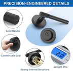 Amerdeco Front Door Lock Set with Double Cylinder Deadbolt, Black Exterior Entry Door Lever, Heavy Duty Entry Door Locksets for Left or Right Hand Exterior Door（Black 2 Pack）