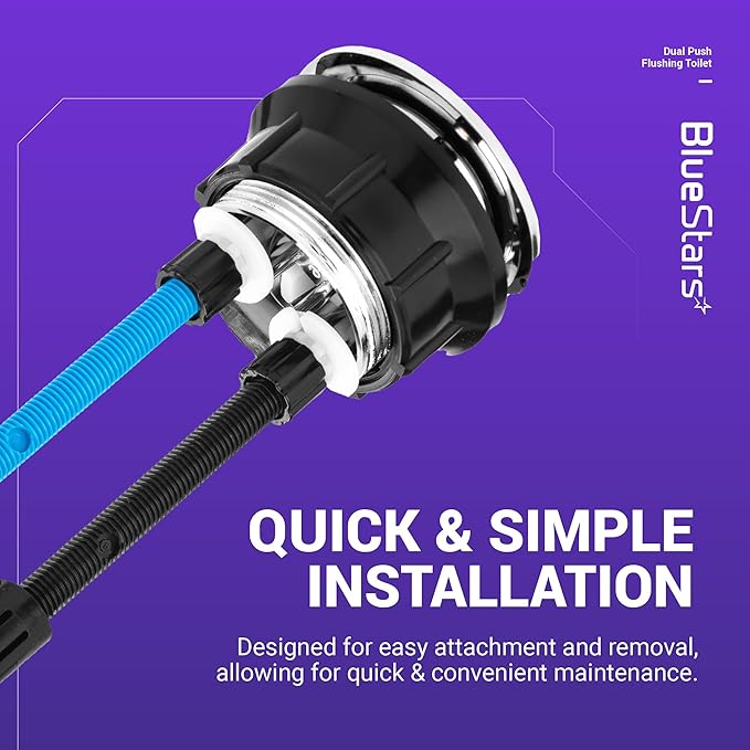 BlueStars 38mm Toilet Push Button Thread Diameter, Dual Push Flushing Toilet Water Tank Button - American Standard - Pack of 2