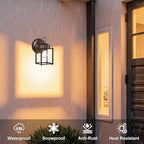 GRUENLICH Dusk to Dawn Outdoor Wall Lantern, Exterior Wall Sconce Light Fixture, Outside Porch Lighting with Clear Glass for House, Patio, Bronze, 2 Pack