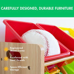 Humble Crew Kids Toy Storage Organizer with 12 Plastic Bins, Natural Wood/Rainbow – Removable Bins for Playroom, Bedroom, Toddler Furniture for Boys and Girls Ages