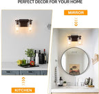 2 Lights Bathroom Lighting Fixtures Over Mirror Oil Rubbed Bronze Bathroom Vanity Light Fixture Farmhouse Vanity Light Vintage for Bedroom Living Room Hallway