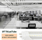 12 Pack 5FT T8 LED Tube Light 48W G13 Bi-Pin Cap 6000K Cool White with Dual Row LEDs T8 T10 T12 Fluorescent Light Bulbs Replacement 5 Foot Shop Lights