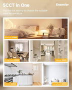 Ensenior 4 Pack 4 inch 5CCT LED Gimbal Led Recessed Light with Junction Box, 360°+90° Adjustable Directional Eyeball Lighting, Dimmable, 2700K/3000K/3500K/4000K/5000K, 950LM, 10W=85W-ETL&FCC