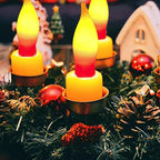 Abeja 12 Pack Flame Lights Bulb, Red &Yellow Flame Shaped Bulb for Candle Lamps, Outdoor C18 String Light, C7/E12 Candelabra Base Night Light Bulbs, 7 Watt, 120 Volt- Red/Yellow