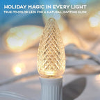 HLO Lighting Set of 500 Sun Warm White C9 Faceted LED Christmas Light Bulbs for Indoor & Outdoor Use | Durable Replacement Bulb