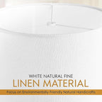 Linen Drum Lamp Shade - Heather White - 13" x 13" x 10" - Easy Installation & Versatile Home Decor | Round Shade for Table & Desk Lamps - ASSEMBLY REQUIRED