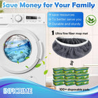 6 Pack Reusable Microfiber Mop Pads Compatible with Swiffer Sweeper Mop, Dry Sweeping Cloths & Wet Mopping Cloths, Washable Mop Pads for Surface/Hardwood Floor Cleaning (Mop is Not Included)