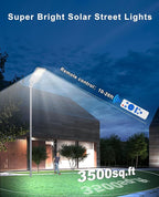 JAYNLT X-7500W Solar Street Lights,6500K Commercial Parking Lot Light Dusk to Dawn Dusk to Dawn,IP68 Waterproof Flood Security Street Lights Motion Sensor for Garage,Road