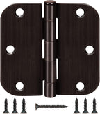 3 Pack 3 1/2 Inch Door Hinges Oil Rubbed Bronze 3.5 Inch Black Interior Hinge for Doors 5/8 Radius Corners 3 ½"Hardware Controls Heavy Duty Iron Flat Home House Decor Accessories Essentials