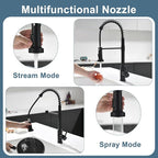 GIMILI Glossy Black Touchless Kitchen Faucets with Pull Down Sprayer Single Handle Spring Kitchen Faucet