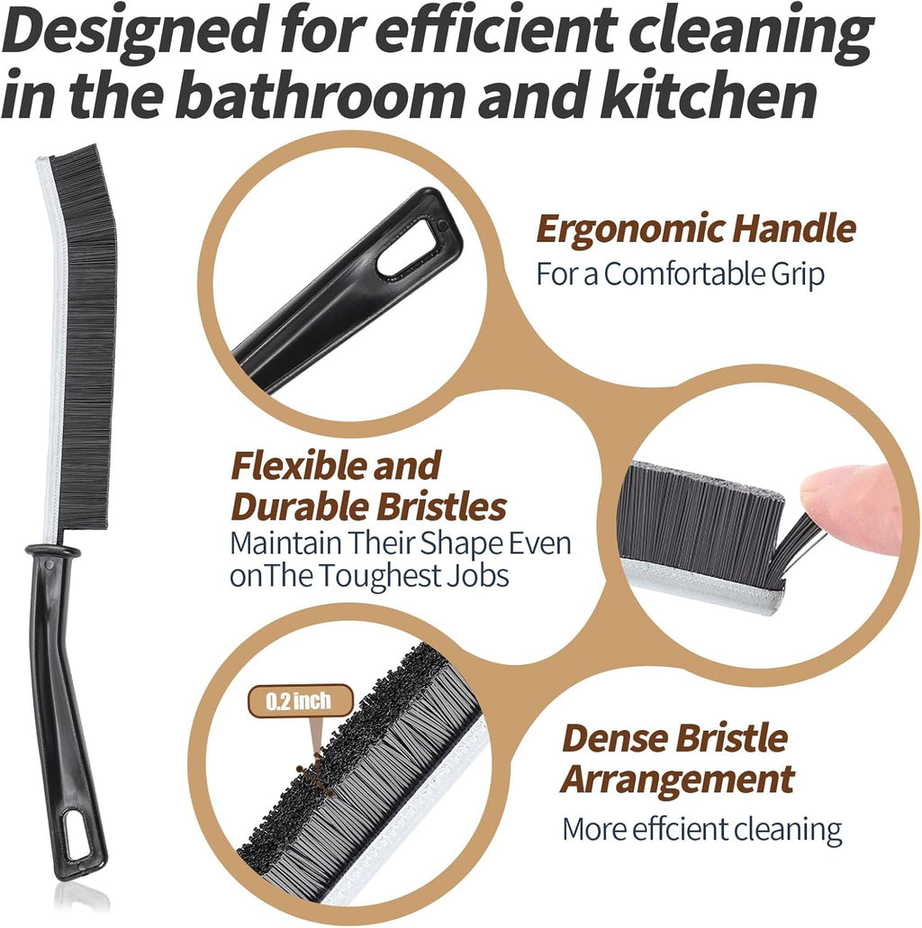 5Pcs Hard Bristle Crevice Cleaning Brush, Multifunctional Grout Cleaner Brush, Thin Gap Cleaning Brush Set, Small Cleaning Tools for Household Use, Kitchen, Bathroom, Toilet, Window Track,Tight Space