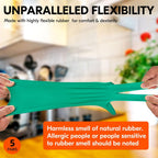 Vgo... 5-Pairs Reusable Household Gloves, Rubber Dishwashing gloves, Extra Thickness, Long Sleeves, Kitchen Cleaning, Working, Painting, Gardening, Pet Care (Size S, Green, HH4601)
