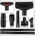 13Pcs Universal Vacuum Attachment Kit 1-1/4" Vacuum Hose Adapter Wet Dry Plastic Vacuum Cleaners Accessories with Extension Wand Horse Hair Brush Flexible Crevice Tool Adapter for Shop Vac Attachment