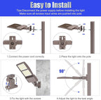 BBESTLED 400W LED Parking Lot Light 56000 Lumen, UL DLC Parking lot Flood Lights with Arm Mount, Street Area IP65 5000K Waterproof 100-277VAC Input, Outdoor LED Stadium Pole Light