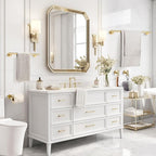 TURS Brushed Gold 10 Pieces Bathroom Hardware Set, SUS304 Stainless Steel 24 Inch Bath Towel Bar Set, Round Bathroom Accessories Kit Wall Mounted