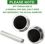 TAISHER 1PCS Stainless Steel Pipe Fittings, 2" NPT Male x 2" NPT Female Threaded, 12" Length Nipple Cast Pipe