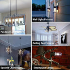 3.2 Inch 5000K Daylight White E26 LED Bulb 60 Watt Equal, AC 120V 600LM Edison Bulbs Dimmable, 6W T10 T30 Filament Light Bulbs Clear Glass for Fan Pendant Wall Light, UL Listed-6 Pack