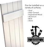 Board & Batten Vinyl Shutters (1 Pair) | 14.5"x67" (4-Board) - Dover White/Paintable | Exterior Window Shutters | Includes Mounting Hardware | Simple Installation | Made in USA