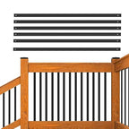 100 Pack Deck Balusters with End Caps&Screws- Upgraded 26'' Rectangle Metal Railing Spindles Kit for Decks,Hollow Flat Deck Balusters for Deck Railing Porch