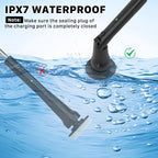 Electric Spin Scrubber, Hillyfe Power Shower Cleaning Brush with 7 Replaceable Brush Heads, IPX7 Waterproof, 2 Speeds (300/400 RPM) Electric Scrubber with Wall Mount Hook for Bathtub, Floor，Black