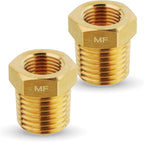 MAACFLOW brass 1/4" Male NPT to 1/8" Female NPT Adapter Reducer Hex Bushing (Thread OD 0.52" - ID 0.34") (pack of 2)