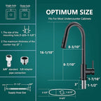 APPASO Kitchen Faucet with Pull Down Matte Black, Single-Handle High Arc Swan-Neck Modern Kitchen Sink Faucet with Optional Deck Plate Stainless Steel