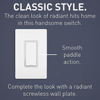 Legrand radiant TM873WCC10 15 Amp Rocker Wall Switch, 3-Way Decorator Light Switches, White (1 Count)