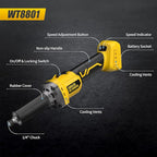 Cordless Die Grinder for Dewalt 20V MAX Battery (No Battery), Braking Die Grinder with 6 Variable Speed Up to 26000 RPM, Great for Metal/Wood Grinding, Cut Sanding, Artwork Carving (Tool Only)