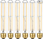 LiteHistory Dimmable E26 Light Bulb 6W Equal 60 watt led Light Bulb AC120V Warm White 2700K Edison 60 Watt 600LM T10 Bulb for Rustic Pendant,Industrial Pipe,Wall sconces,Vanity 6Pack