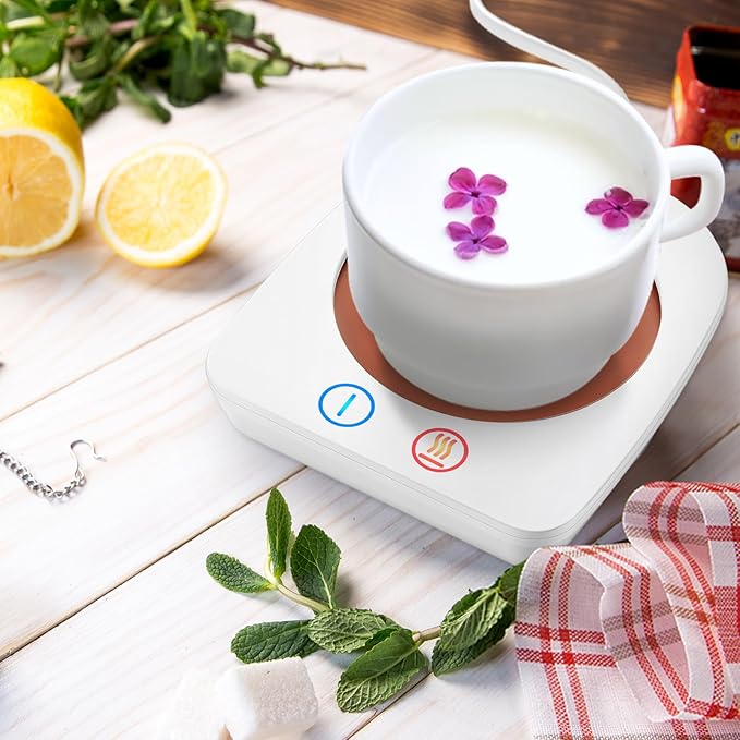 VOBAGA Coffee Warmer & Mug Warmer for Home Office Home Desk Gift Use, 20w Electric Cup Beverage Warmer Plate with 3 Temperature Settings for Tea, Water, Cocoa, Soup with Auto Shut Off After 4 Hours
