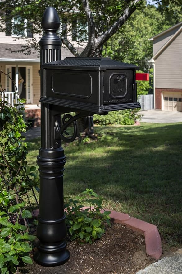 Architectural Mailboxes Victorian Plastic Mailbox Post, Compatibility Code A, B, VP000BAM, Black