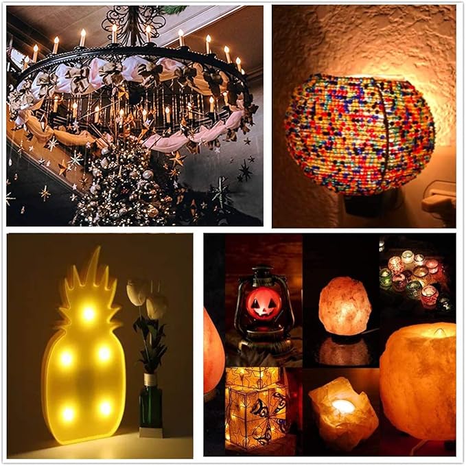 SUNSGNE 25 Pack Clear Replacement Bulbs Night Light Bulbs, C7 Clear Christmas Incandescent Light Bulbs for Night Light Salt Lamp Outdoor Patio String Light, E12/C7 Candelabra Base, 120 Volt, 5 Watt