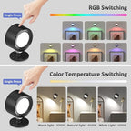 Lightbiz LED Wall Lights 2 Pcs with Remote, RGB Ambience Wall Sconces Lamp 3000mAh Rechargeable Battery Operated, 3 Color Temp & Dimmable Magnetic 360° Rotation Cordless Light for Living Room Bedside