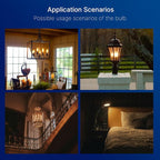 FLSNT 40W Equivalent LED Chandelier Light Bulbs, Dimmable Amber LED B11 E26 Candelabra Base Bulbs, 2200K Warm White, 330LM, 6 Pack UL,CA65 Listed.