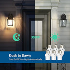 DEWENWILS Light Sensor Socket, E26 E27 Dusk to Dawn Light Bulb Sockets for Light Fixtures, Compatible with Incandescent/CFL/LED/Halogen Bulbs, ETL Listed, 6 Pack, White