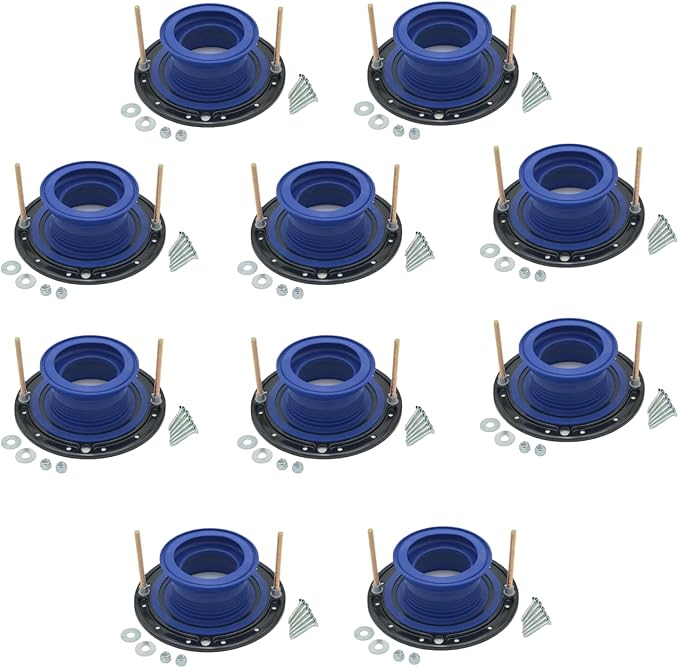 One N Done Toilet Flange Repair Kit - Toilet Kit For Low or Broken Toilet Flange. Toilet Wax Ring Replacement Kit W/Toilet Flange Extender Kit. No Wax Ring For Toilet Bowl Or Toilet Seal Required 10X