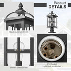 Darkaway Large Outdoor Post Lights Lamp Posts Outdoor Lighting, 21.7inch Waterproof Aluminum Post Lights Exterior Light Fixtures with Glass,Overside Fence Pole Lights for Porch Yard Patio Garage