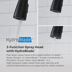 Pfister Miri 2.0 Kitchen Faucet with Pull Down Sprayer and Soap Dispenser, Single Handle, High Arc, NSF Certified, Spot Defense Matte Black Finish, F5297MRRSDB