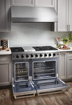 THOR Kitchen Freestanding 48-Inch Gas Range with Double Oven in Stainless Steel - Model LRG4807U + LP Conversion Kit