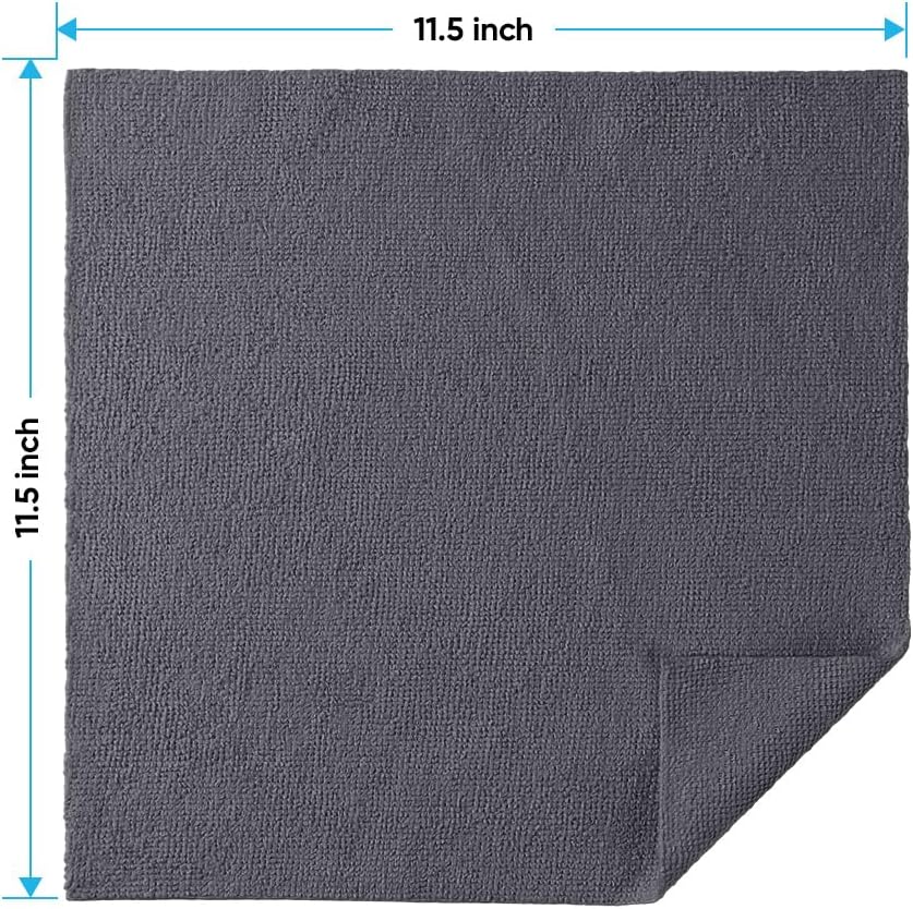 HOMEXCEL Microfiber Cleaning Cloths 20 Pack, Highly Absorbent, Lint & Scratch-Free Cleaning Rags for House Kitchen, Grey Microfiber Towels for Car 11.5 x 11.5 inch