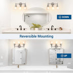 DEWENWILS Bathroom Light Fixtures, 5-Piece All-in-One Bathroom Light Set, 3 Light Brushed Nickel Bathroom Vanity Light with Glass Shades, Towel Bar, Towel Ring, Robe Hook, Toilet Paper Holder