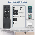 52 Inch Ceiling Fans with Lights and Remote/APP Control, Modern Ceiling Fan with RGB Lights for Bedroom Living Room Patio Porch Outdoor, Reversible Quiet Motor, 5 Wood Blades, White