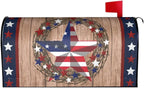 American Flag Star Patriotic Mailbox Cover Magnetic 4th of July Independence Day Standard Size 21 x 18 In Farmhouse Rustic Welcome Post Box Wrap Garden Yard Home Decor