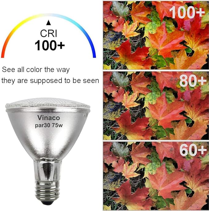 Vinaco PAR30 Flood Light 75W, 6 Pack High Brightness 1000LM, Warm White, Dimmable, Long Lasting, 120V with E26 Base