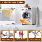 Tripod Drying Rack Height Adjustable, 2025 Upgraded Foldable Portable Standing Drying Rack,Carbon Steel Material Drying Rod, Easy to Install,Use for Indoor and Outdoor Clothes, Towel Drying