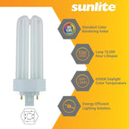 Sunlite PLT26/E/SP Compact Fluorescent Plug-in PLT 4-Pin Triple Tube, 26 Watts, 4-Pin GX24q3 Base, 1800 Lumens, 6500K Daylight, 10 Pack