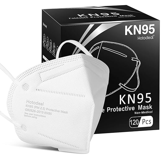 Hotodeal KN95 Face Mask 120 Pcs,White KN95 Mask,5 Layers Cup Dust Mask,for Men,Women,Healthcare Worker