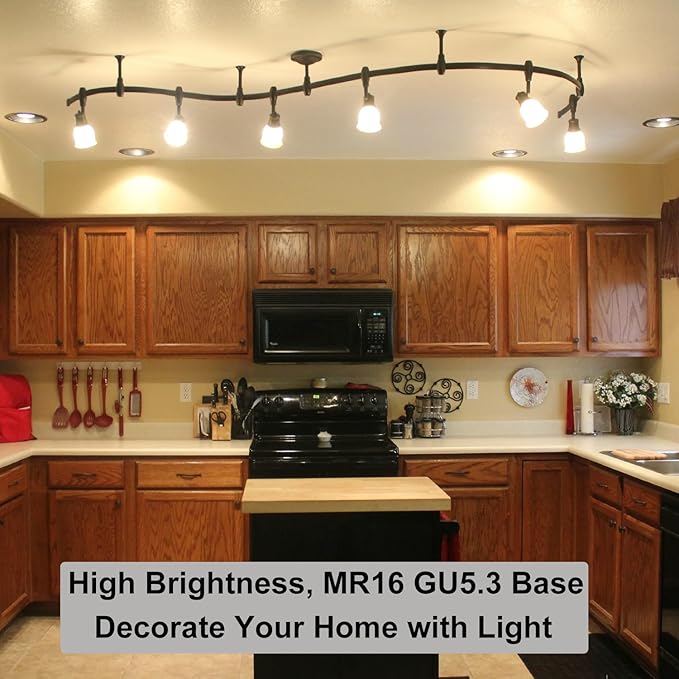 MR16 Halogen Bulb 20W 12V - 6 Pack MR16 Bulb 20W Warm White 2800K, MR 16 Dimmable GU5.3 Base, Long Lasting MR 16 GU5.3 Halogen Bulb for Landscape, Track Lights, and Fiber Optics